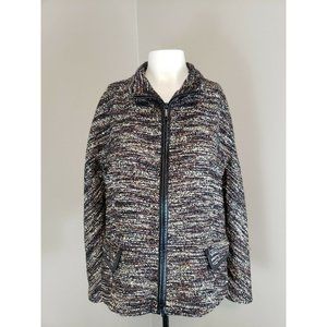 Lafayette 148 Metallic Textured Zip Jacket Size 10